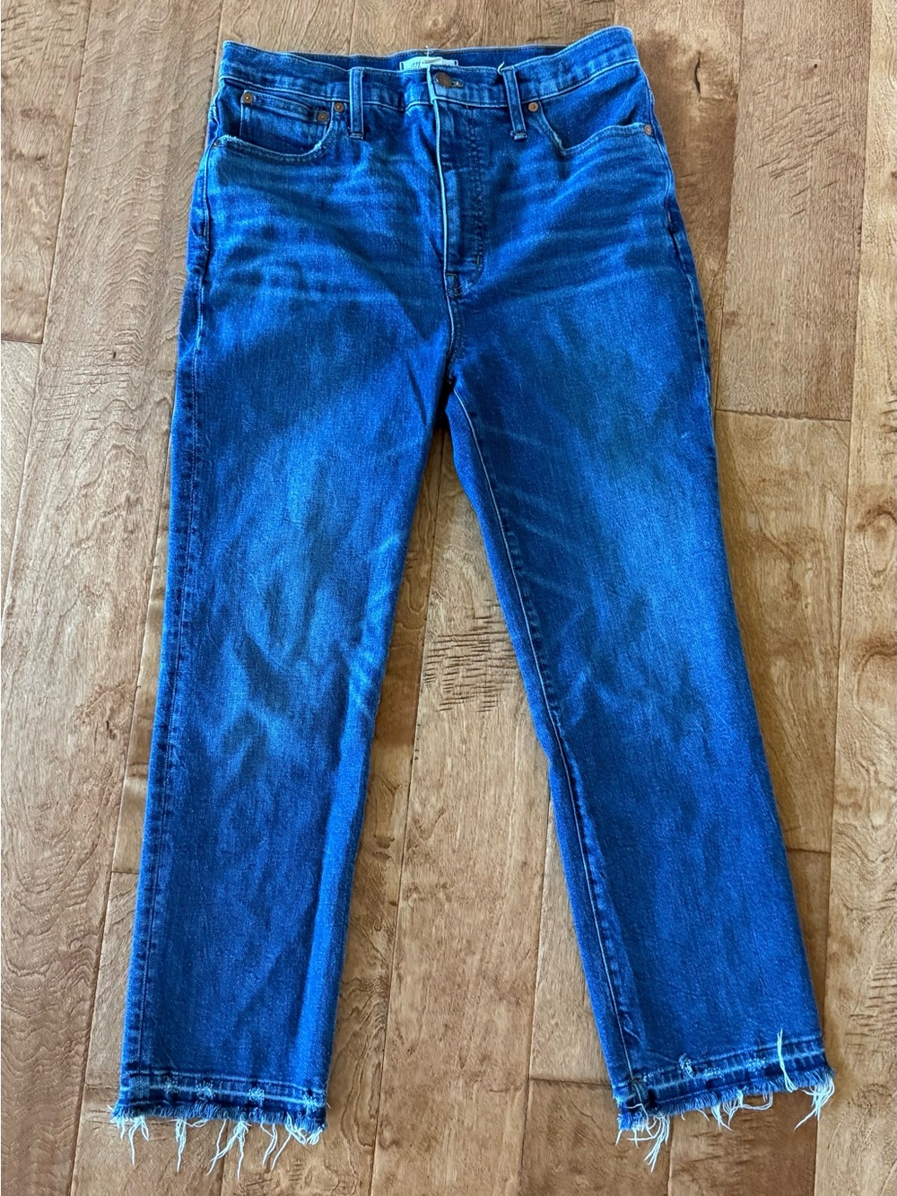 Women’s Blue Raw Hem Jeans